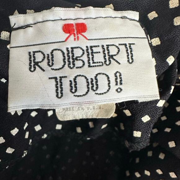 Robert Too VTG Blazer Jacket WMNS 20W Plus Size Diamond Print Black/White Office - Picture 7 of 7